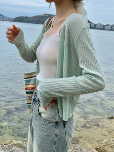 Slim Fit Short Knitted Cardigan Womens Light Style Summer New Casual Sensation High Sense Short Length Sun Protection Coat