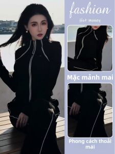 NUANPING | Bộ Quần Áo Hoodie Thể Thao Phong Cách Hàn Quốc