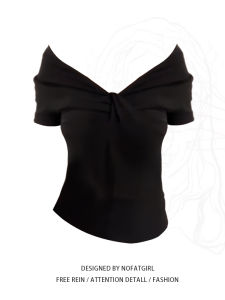 Plus Size Plus Size Ladies French Style off-Shoulder off-Shoulder Knitwear Womens Spring and Summer New Arrival Silm Slim Looking Sweet and Spicy Two-Way Wear Tops