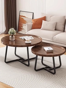 VARIOUS 2 In 1 Flexible Coffee Round Tables Board Texture Table Nordic Style for Multipurpose Living Room Furniture