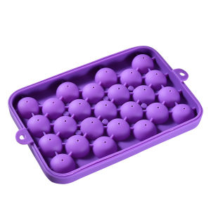 Silicone Ice Cube Ball with 25 Compartments and Lid Fruit Ice Cube Mold Silicone Ice Storage Box Easy To Demold