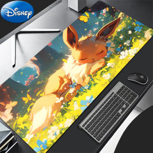Bandai | 90x40cm Mouse Pad Large P-Pokemon Eevee Office Computer Desk Mat Table Keyboard Pad Laptop Carpet Accessories Gaming PC Mousepad