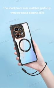 Nanu [The Beatles] cho TECNO Spark 40 Pro 4G Vỏ điện thoại tương thích với MagSafe Vỏ chống sốc TPU vỏ mềm + Ốp Silicone có dây đeo trong suốt Acrylic mặt sau vỏ cứng Vỏ bảo vệ máy ảnh