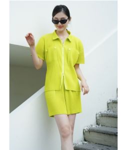 Miyake High-end Pleated Designer Comfortable Casual Shorts Set #5031 #5030