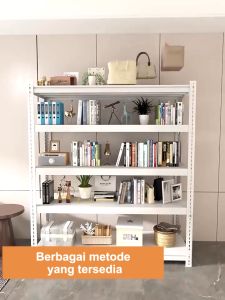 Rak Besi Siku 6 Susun Rak Besi Gudang Rak Penyimpanan Rak Dapur Supermarket 120x50x180CM