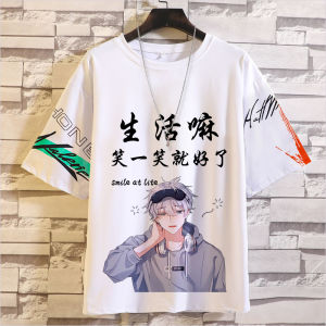 เสื้อยืดคอกลมแขนสั้นหลวมสำหรับผู้ชาย แฟชั่นฤดูร้อน ทรงหลวม พิมพ์ลาย เสื้อยืดคอกลม ใส่สบาย ลำลอง เสื้อยืดคอกลม