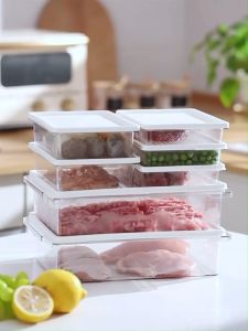 Refrigerator Freezer Storage Box Home Kitchen Fridge Container Refrigerator Organizer Meat Seafood Fruit Vegetable Egg Preservation Box Food-grade Sealed Box