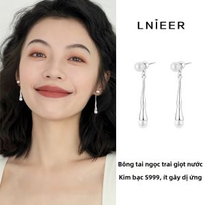 Lnieer | Bông Tai Ngọc Trai Hình Giọt Nước S999 Tinh Khiết