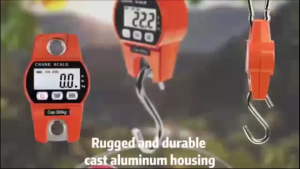 CHNK【LOCAL SHIP】300kg Mini Crane Scale LCD Digital Electronic Stainless steel Hook screw Hanging Weight Crane Scales Weighing Balance