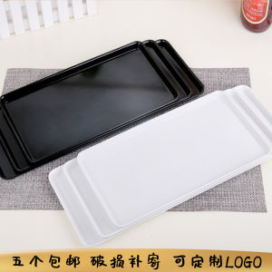 Melamine Pastry Dessert Cake Tray Rectangular Mousse Cake Plastic Tray Long Strip Cake Counter Display Plate