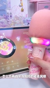 Micro karaoke bluetooth không dây kinyo L8 tích hợp loa thay đổi giọng nói có đèn led RBG