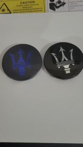 <Mâm Xe> Logo Masareti cho chụp mâm xe (chụp Lazâng) đường kính 60mm phù hợp cho dòng xe Masareti khác nhau.