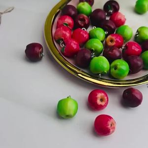 Resin Fruit Charms 5Pcs 14x15MM 3D Simulation Pendant Beads for DIY Jewelry Art Projects Handmade