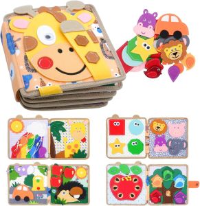 VREN Montessori Quiet Book for Toddlers Kids Felt Busy Book Washable Story Books Multiple Themes Baby Intelligence Development Educational Toys
