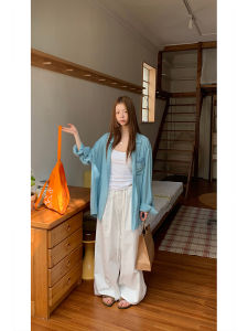 White Womens Wide Leg Pants Fashion Casual