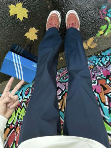 American Style Slim Fit Straight Leg Trousers Quick Dry Sports Pants Dark Blue Mens Autumn Fashionable Casual Long Trousers