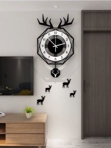 Đồng hồ treo tường quả lắc - phong cách Bắc Âu CL018- Kích thước: 40x72 30x54 cm
