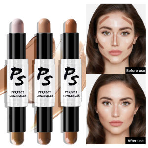 Face Stick Double Head Highlighter & Contour Stick Pena Kontur Kepala Ganda Pena Kontur Tahan Air Tahan Keringat Pena Kontur Sorotan Tongkat Kontur Pencerah-🌹Tamia