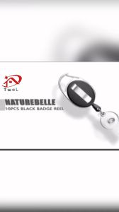 TWOL 1pcs Retractable ID Holder Clip Lanyard Telescopic Burglar Key Chain Metal ID Badge Holder with Keyring
