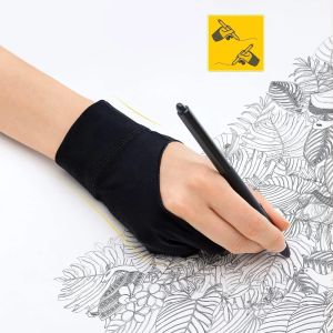 Drawing Glove Two Finger Three Layer Palm Rejection Anti Sweat Anti Wear Anti Fouling for Sketching Painting Art Tablet