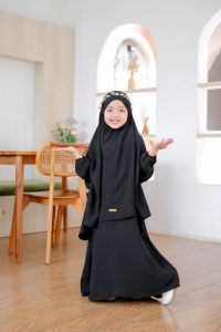 Gamis anak perempuan SAHILA SET bahan crinkle airflow untuk usia 1-12thn
