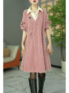 GUBODUO | Stylish Trendy Polo Neck Wide Cut Thick Dress