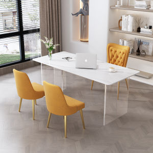 Italian Stone Plate Desk Computer Desk Acrylic Suspension Medical Beauty Reception Consultation Table Workbench