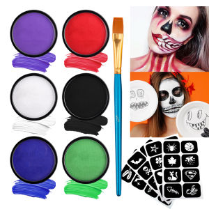 30g Water Activated Face และ Body Paint Kit ปลอดสารพิษ & ปลอดภัย Face Painting ชุดหลายชุดสําหรับคอสเพลย์ แต่งหน้าฮาโลวีน