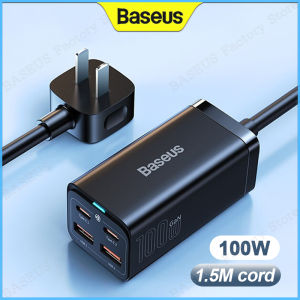 Baseus 100W GaN3 Pro Desktop Charger Quick Charge PD Fast Charging Wall Charger Type C USB Adapter EU Plug 220V for Laptop Samsung Xiaomi Huawei iP 14 13 12 Series