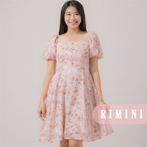 RIMINI - Dress Cewe Gaun Summer Lengan Pendek Squareneck XS-L - Axael Dress- 522107