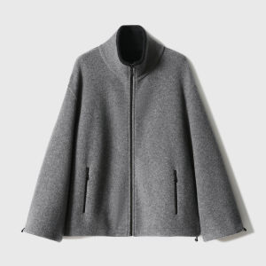 Elegant and Smart Wool Stand-collar Short Overcoat for Spring