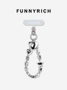 FUNNY RICH | Silver Heart Ins Style Women Mobile Chain