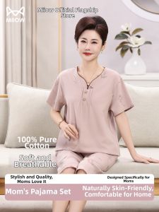 MiiOW | Pure Cotton 3/4 Length Pants Clothing Set for Mom