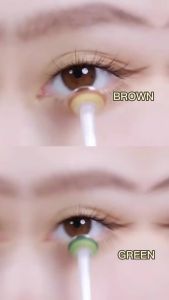 Bộ Kính Áp Tròng Màu EYESHARE 2 Chiếc - Kính Áp Tròng Halloween Cosplay Trắng Đỏ Xanh Lá Cây Kiểu Anime Điên Rồ Chất Liệu Hydrogel Dùng Một Năm