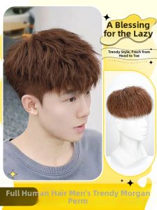 JIANGFASHIJIA | Toupee Kiểu Tóc Mỏng Màu Nâu và Đen Phong Cách Trung Quốc Thiên Nhiên