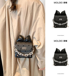 Fashionable Butterfly Knot Small Square Bag Womens Crossbody Handbag Versatile Autumn Winter High End Style Single Shoulder Bag