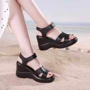 Giày Cao Gót Đế Xuồng Nữ Thời Trang Đế Mềm Đế Dày Mùa Hè 2024 Giày Bệt Ngoài Trời Đế Mềm Kiểu Cá Mập Đa Năng