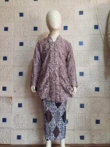 Atasan Kebaya Kartini V kombinasi payet mutiara/atasan kebaya anak Sd/kebaya anak perempuan/kebaya modern untuk anak Sd