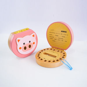Childrens Tooth Memorial Box Girl Baby Hair Storage Zodiac Toy Storage Box Wooden Material Suitable for Ages 3 And above