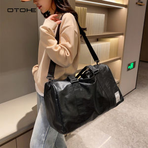 OTOHE กระเป๋าออกกำลังกายกระเป๋าหนัง PU กระเป๋าแห้งและเปียกกระเป๋าเดินทางสำหรับทุกเพศสายกระเป๋ายิมยิมเดินทางเล่นโยคะว่ายน้ำกระเป๋าออกกำลังกาย