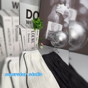 quần ống rộng nam nữ mùa hè phong cách hàn quốc Quần thun đen HIPHOP học sinh Màu Trơn Mới 2023