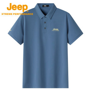 จี๊ป | เสื้อยืดคอโปโล Jeep แห้งเร็วสำหรับผู้ชาย ฤดูร้อน ป้องกันแสงแดด ความรู้สึกเย็น แขนสั้น ผ้าฝ้ายผสม เสื้อยืดลำลองกลางแจ้ง