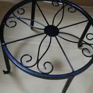JCLSGP Metal Stand Floor Flower Pot Rack Decorative Pot Garden Container Round Supports Rack