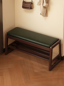 เก้าอี้เปลี่ยนรองเท้าไม้แท้ ที่บ้าน หน้าประตู ขนาดเล็ก สำหรับใส่รองเท้า กางเกง กระโปรง พร้อมชั้นวางรองเท้า แบบพับได้ เบาๆ สุดหรู