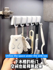 Versatile Wall Mount Coat Rack with 6 Hooks - No punching required Easy Install Over the Door Hanger for Clothes Coats Hats Towels - Home Bathroom and Kitchen Organizer