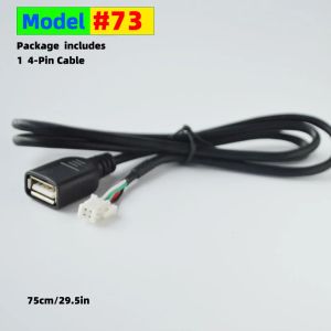 Car Multimedia Player Wire Harness Plug Connector 6 Pin or 4Pin Dual USB Interface Cable Adapter for Android Radio Navigation