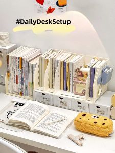 Student Desk Bookshelf Multi-Function Retractable Pen Holder Hole Board Book Stand Simple Modern Style Desk Organizer