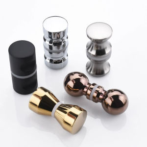 Aluminum Alloy Door Handle 1.1" Dia Single Glass Door Knob Bathroom Shower Cabinet Handle w/ Screw Home Hardware