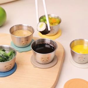 Local Delivery Dipping Seasoning Box 304 Stainless Steel with Lid Fried Chicken Sealed Sauce Cup Salad Ketchup Seasoning COD Good Pet Shop