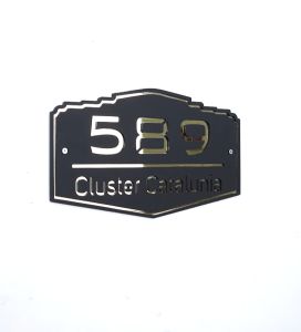 Nomor Rumah 2 Layer Mirror Negatif Laser Cutting Hiasan Dinding